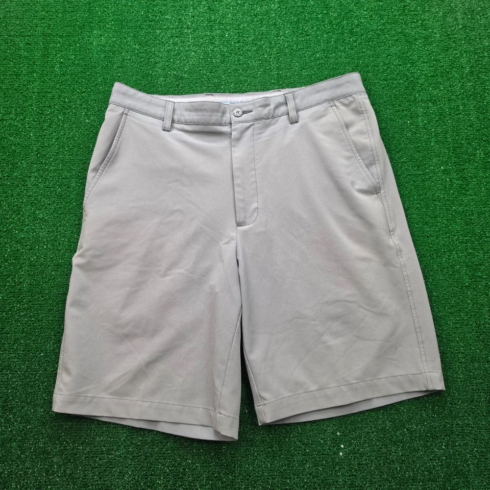 Footjoy Golf Performance Shorts Mens 34 Gray Chino Flat Front Outdoors Casual